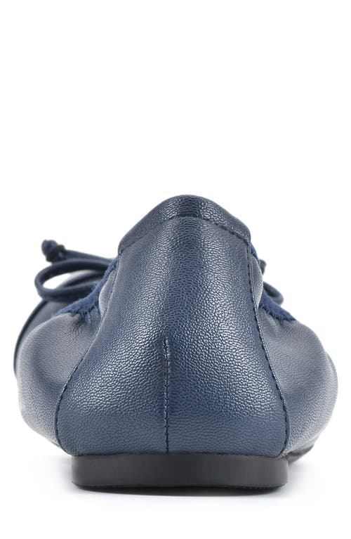 White Mountain Footwear Sunnyside Ii Ballet Flat In Navy/smooth