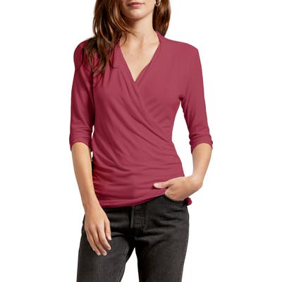 Michael Stars Anne Faux Wrap Tee, Red