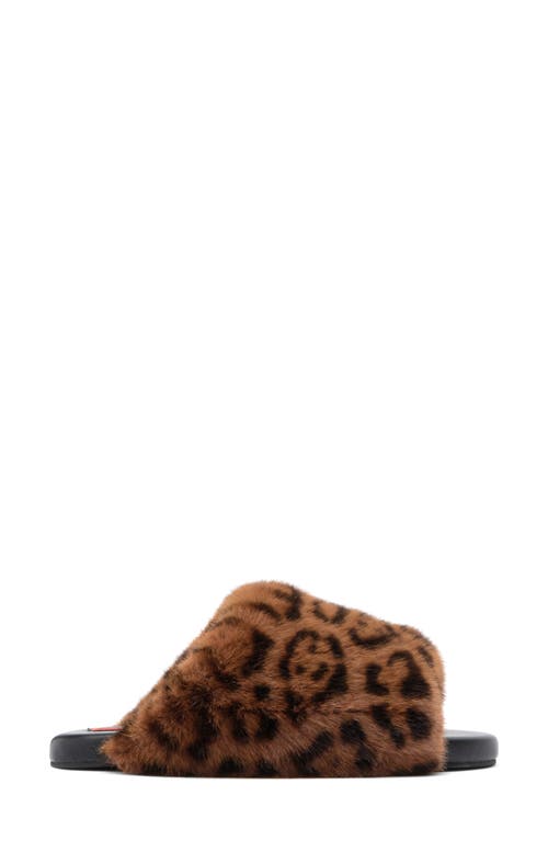 SIMON MILLER SIMON MILLER LEOPARD FAUX FUR BUBBLE SLIDE SANDAL