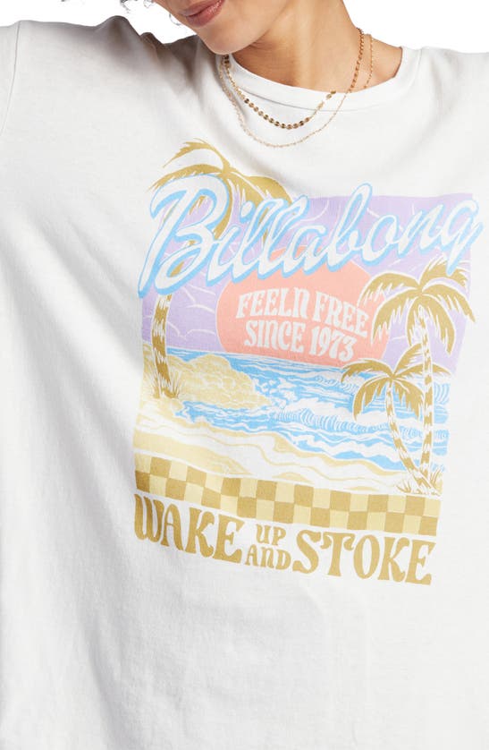 Shop Billabong Wake Up & Stoke Cotton Graphic T-shirt In Salt Crystal