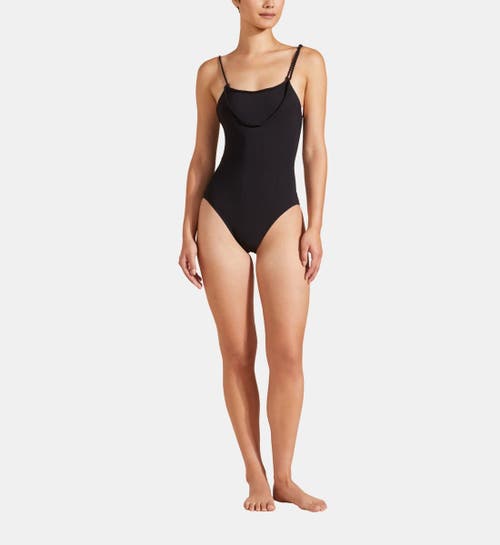 Shop Vilebrequin Tresses Rope One-piece Swimsuit In Noir