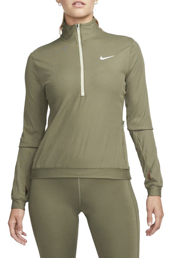 Nike Element Half Zip Pullover In Medium Olive/ Olive Aura