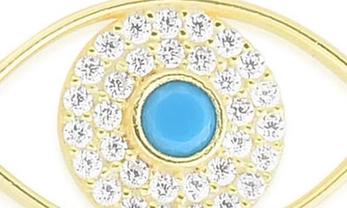 Chloe & Madison Chloe And Madison Cz Eye Stretch Bead Bracelet In Gold