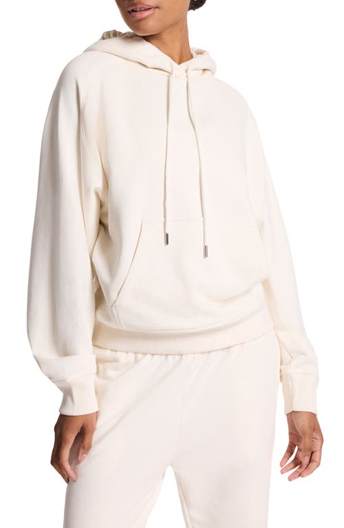 Embroidered Logo Terry Hoodie in Gardenia