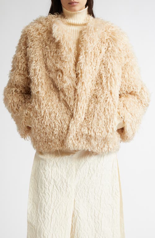 Eenk Faux Shearling Jacket In Beige