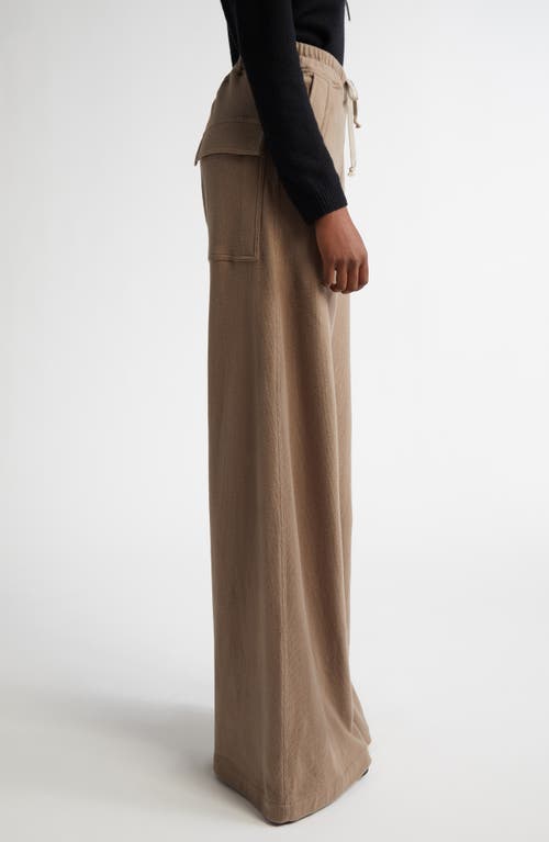 Moncler Belas Wide Leg Cotton Sweatpants In Taupe