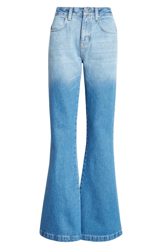 Shop Dion Lee Faded Bootcut Jeans In American Blue
