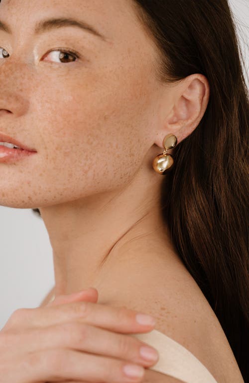 Shop Ettika Polished Pebble Drop Earrings In Gold