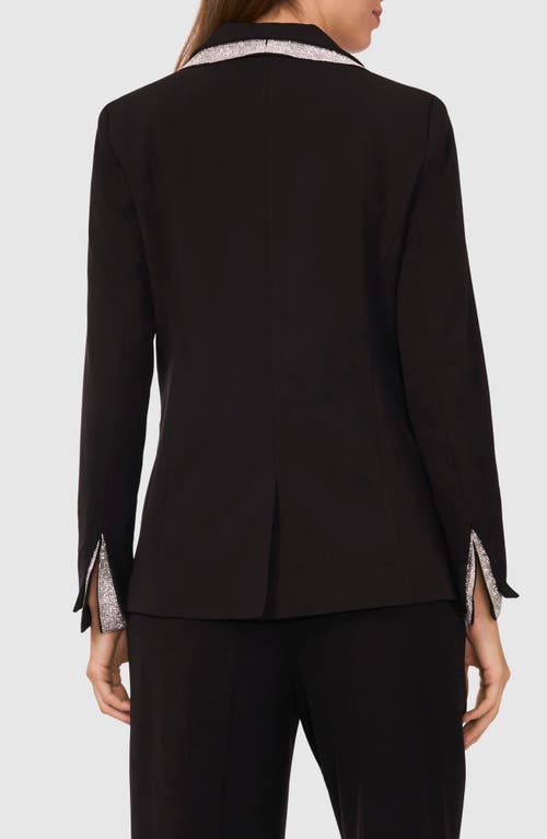 Shop Halogenr Halogen(r) Rhinestone Trim Notch Lapel Blazer In Rich Black