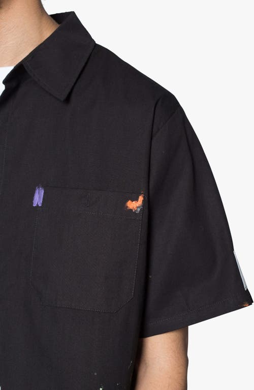 Mnml Painter Short Sleeve Button-up Shirt In Black