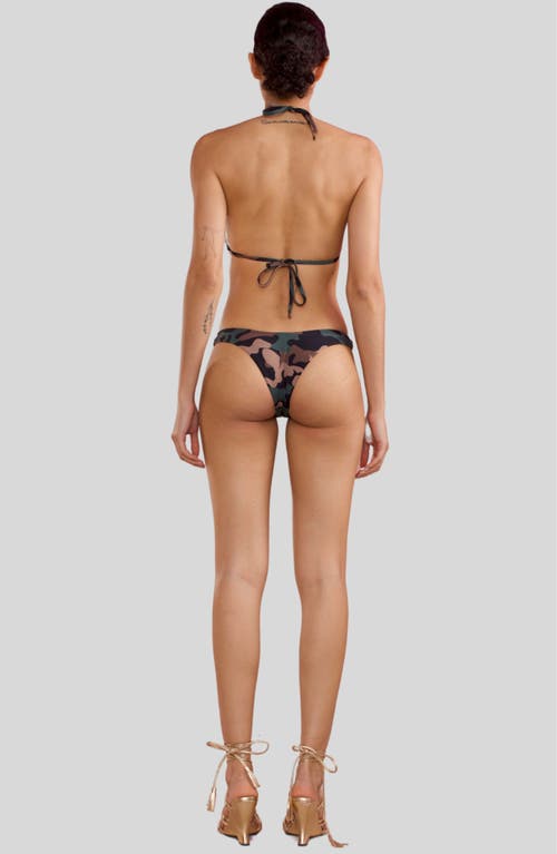 Shop Cynthia Rowley Baia Bikini Bottoms In Green Camo