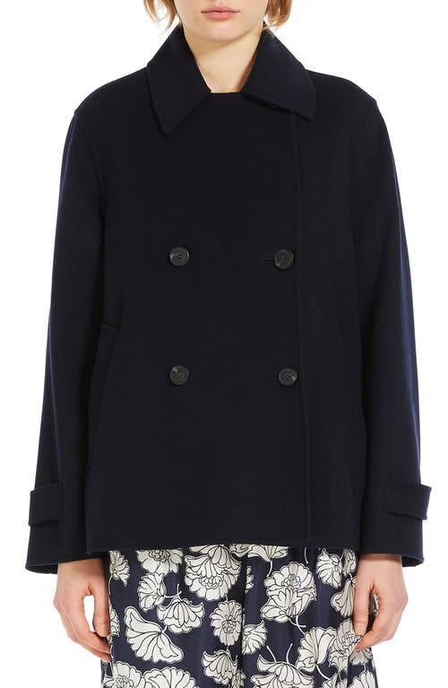 Weekend Max Mara Usuale Wool Blend Coat in Navy at Nordstrom, Size 6