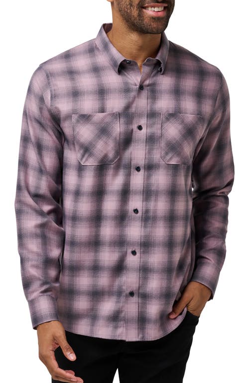 Travismathew Cloud Plaid Flannel Button-up Shirt In Pink