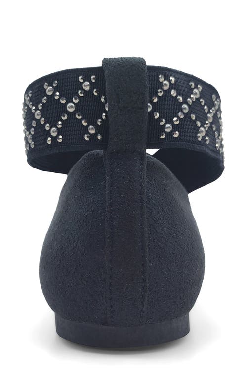 Reaction Kenneth Cole Elizabeth Elastic Strap Ballet Flat In Midnight Micro
