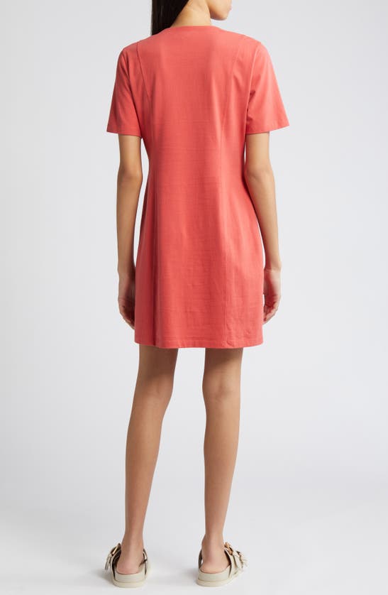 Shop Treasure & Bond Seamed Organic Cotton T-shirt Dress In Red Cranberry