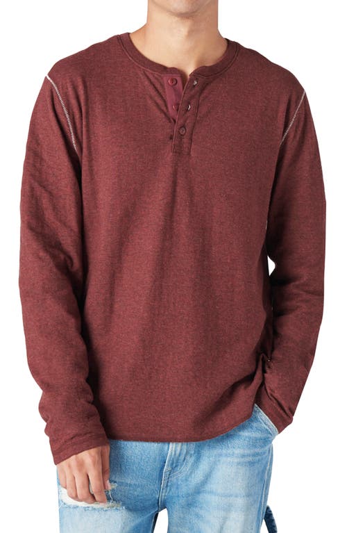 Lucky Brand Duofold Cotton Henley in Burgundy at Nordstrom, Size Xx-Large