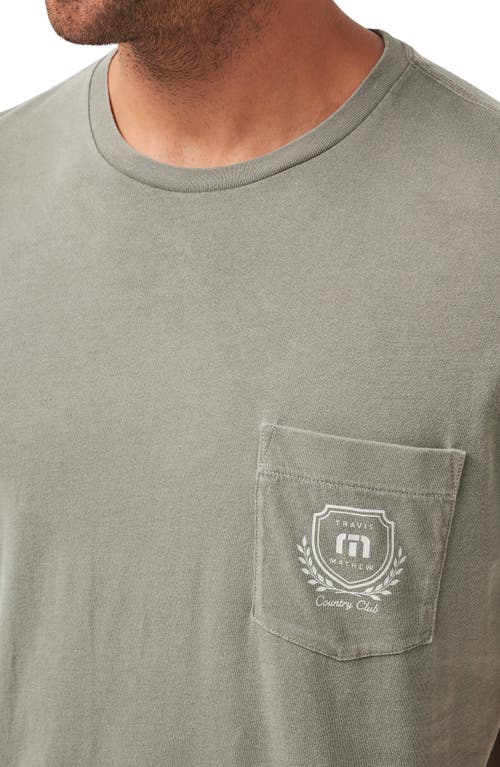 Shop Travismathew Local Favorite Patch Pocket Graphic T-shirt In Dark Olive