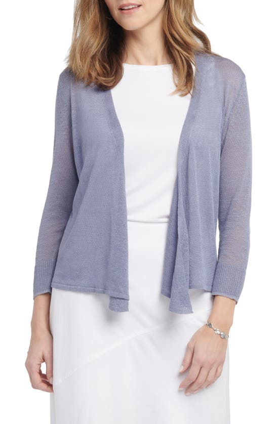 Nic + Zoe 4-way Convertible Three Quarter Sleeve Cardigan In Dusty Twilight