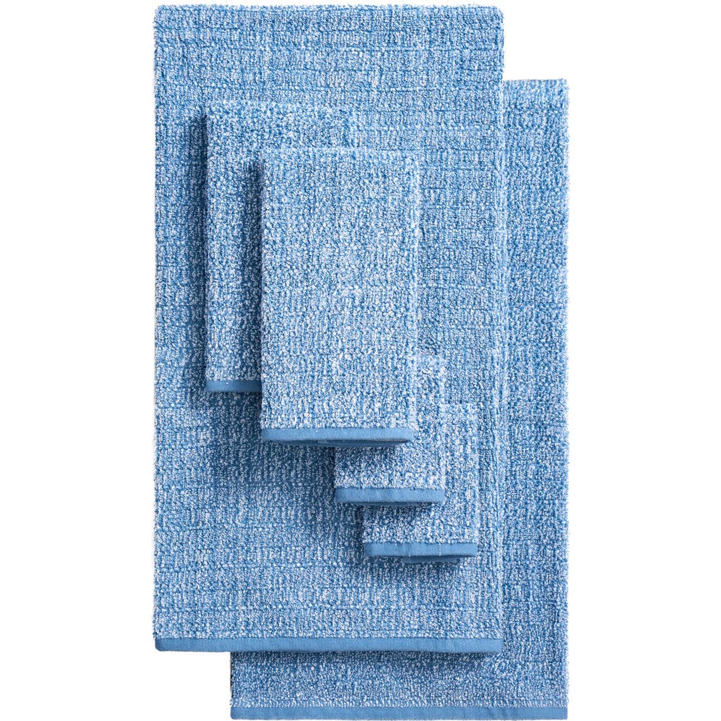 Shop Lucky Brand Luxurious Boucle 6-piece Assorted Towels In Blue Stone