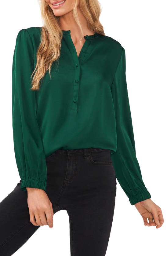 Cece Charmeuse Top In Green