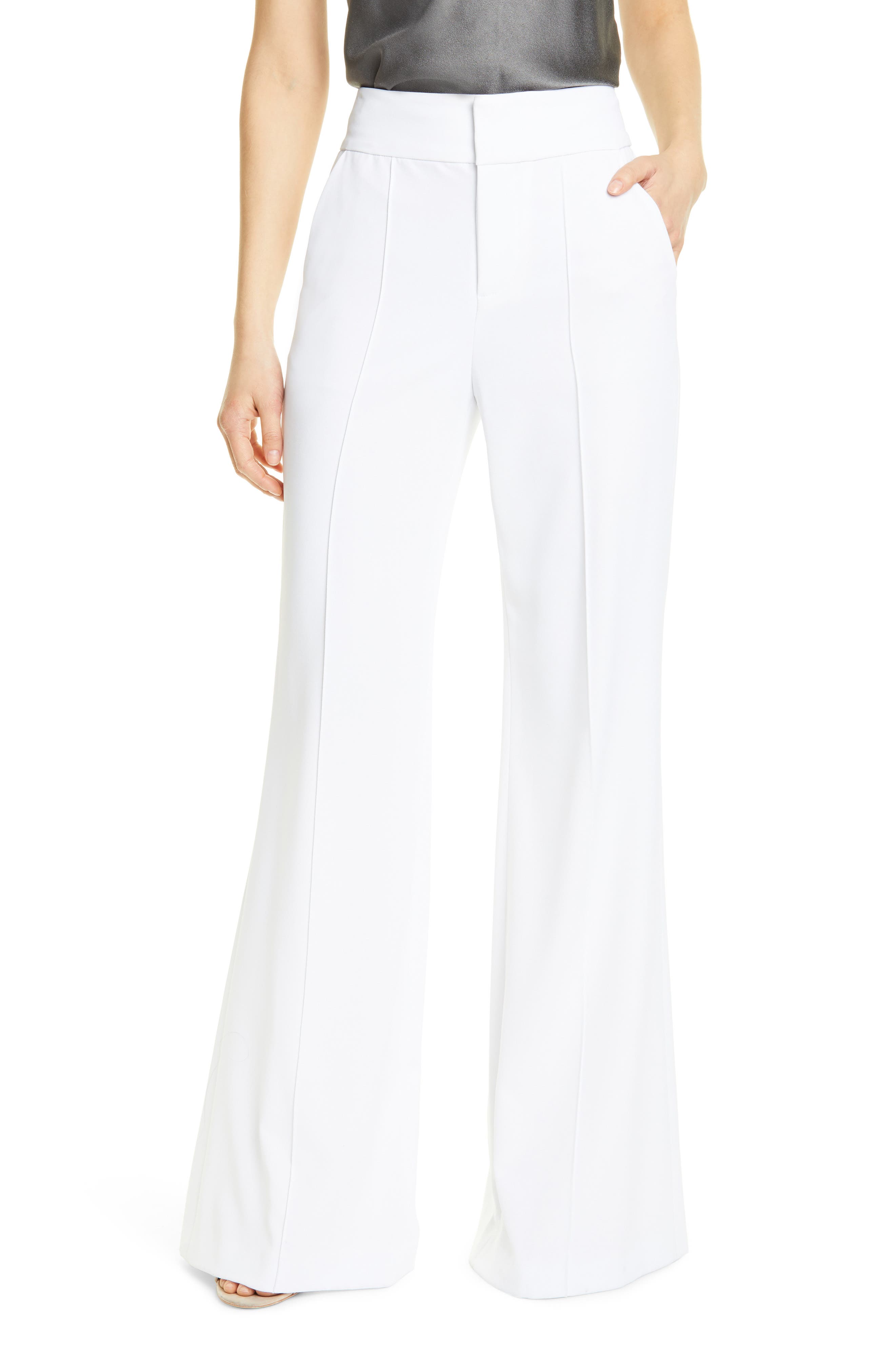white flare pants