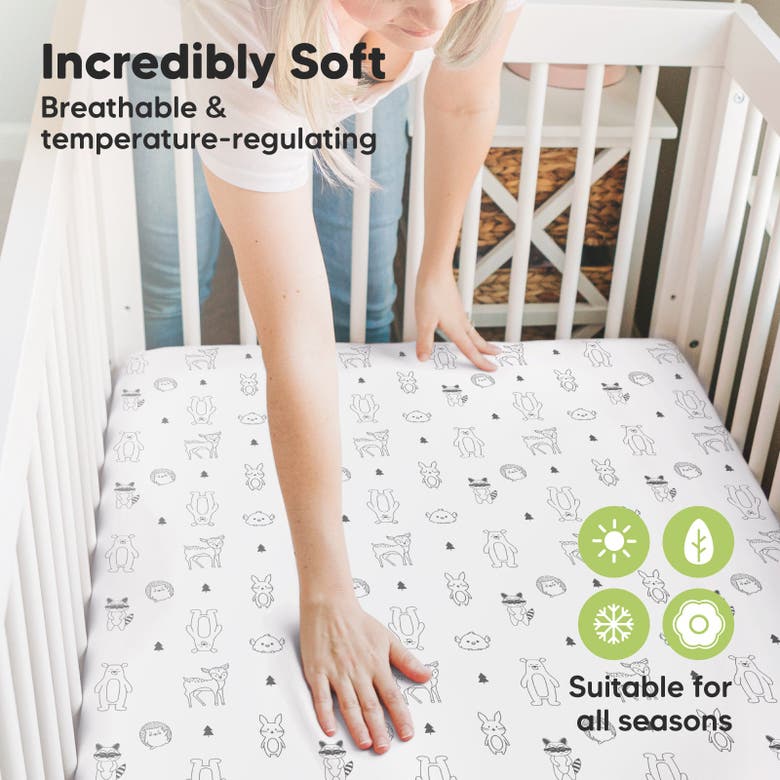 Keababies Isla Fitted Mini Crib Sheets In Woodland