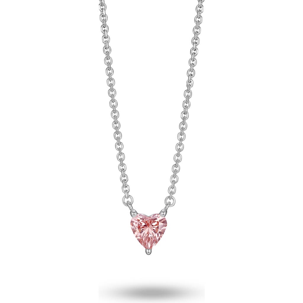 Lightbox 0.25-carat Lab Grown Diamond Heart Pendant Necklace In Metallic