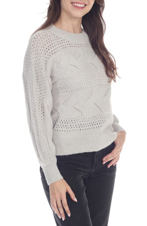 Rain And Rose Eyelet Sweater In Grey
