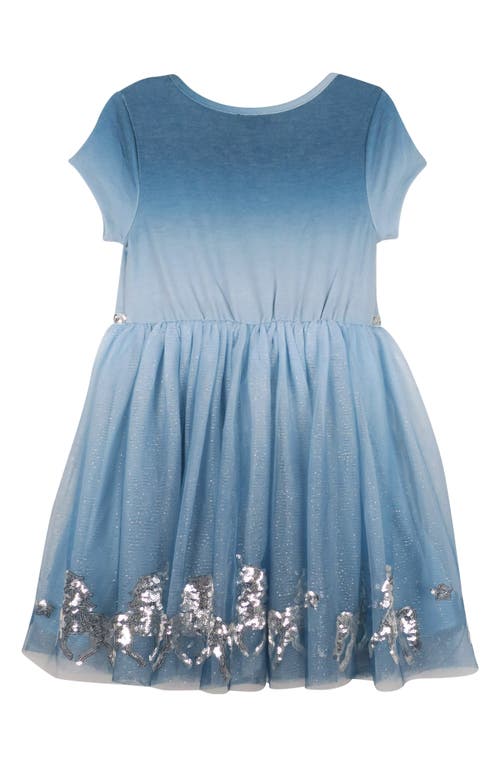 Shop Zunie Kids' Gradient Tulle Party Dress In Dusty Blue