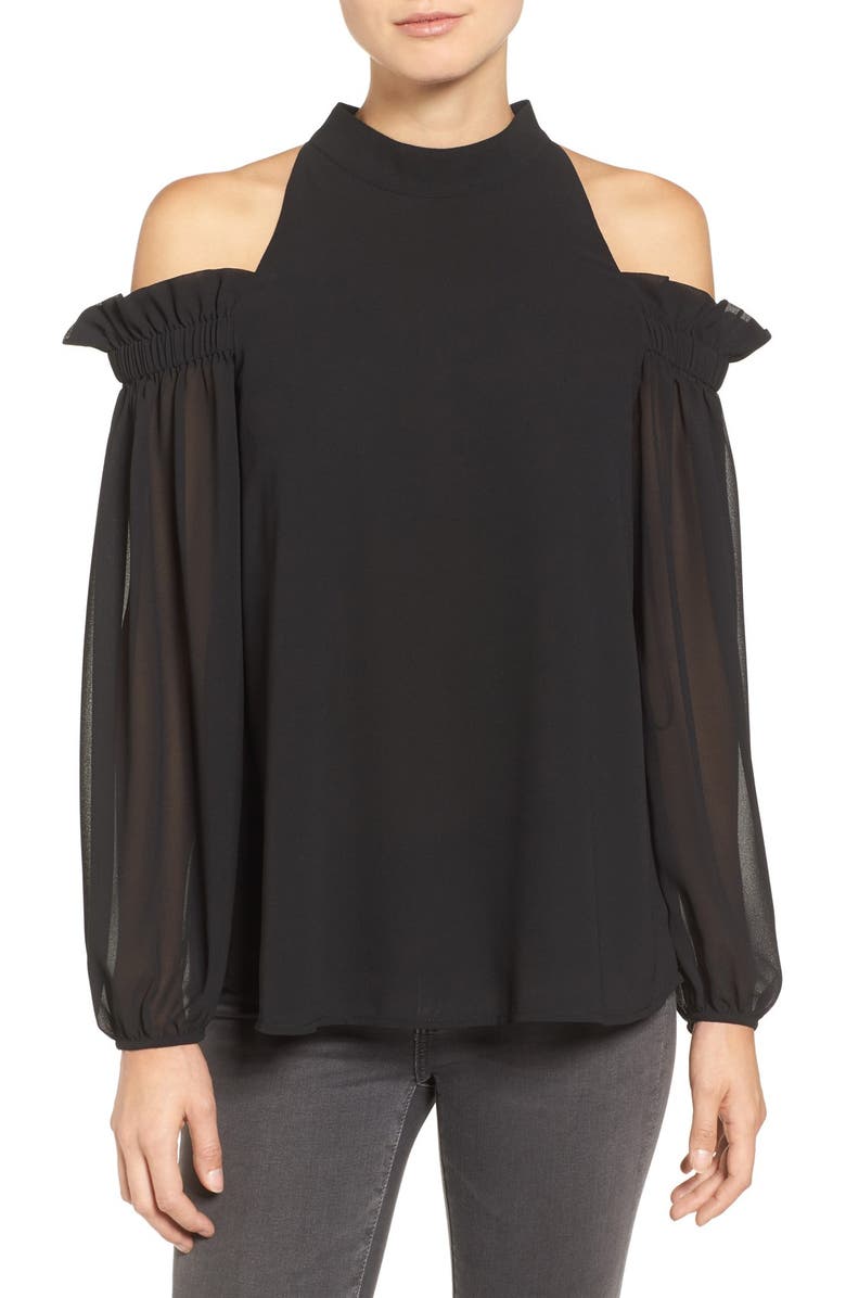 Trouvé Ruffle Cold Shoulder Top | Nordstrom