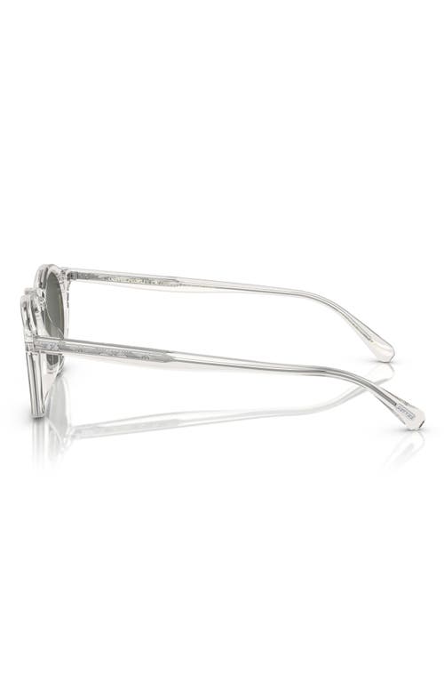 Oliver Peoples Op-13 47mm Polarized Round Sunglasses In Dark Grey/transparent