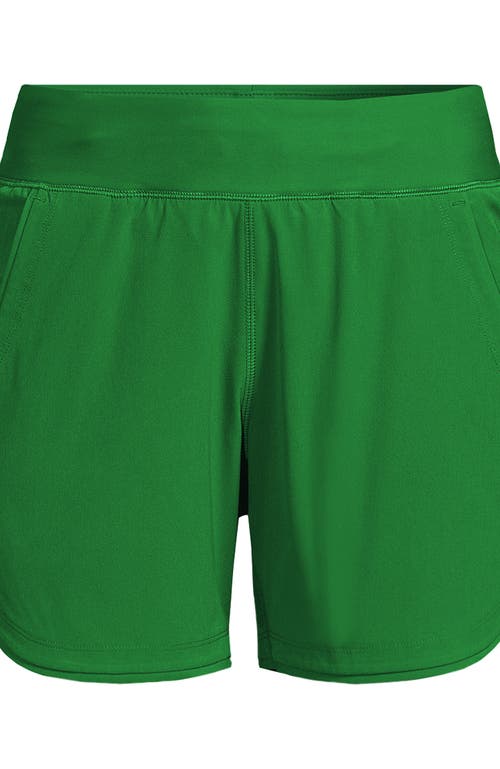 Shop Lands' End 5 Inch Quick Dry Board Shorts Swim Cover-up Shorts In Fresh Grass