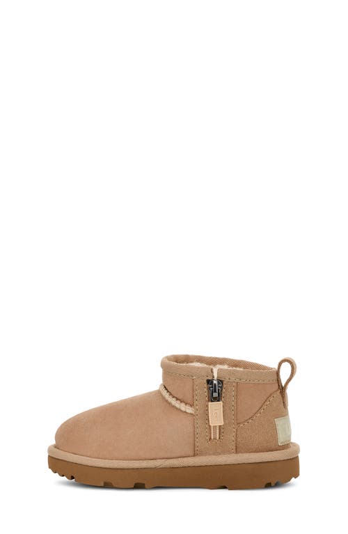 Ugg(r) Kids' Classic Ultra Mini Water Resistant Boot In Sand
