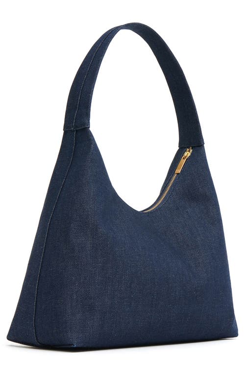 Mansur Gavriel Candy Denim Hobo Bag In Dark Blue