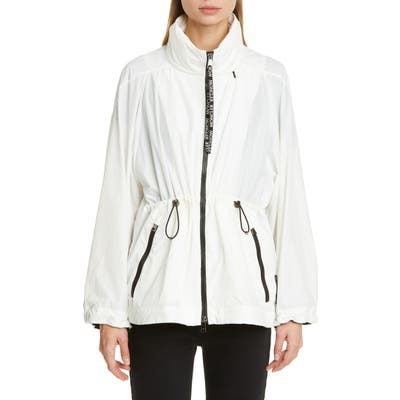 Moncler Cinch Waist Hooded Jacket, 0 (fits like 00-0 US) - White
