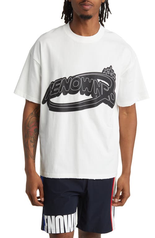 Renowned Star Logo Oversize Graphic T-Shirt in White