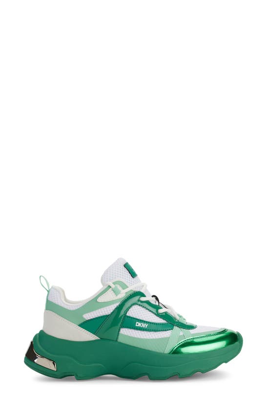 Shop Dkny Shia Sneaker In White/ Green