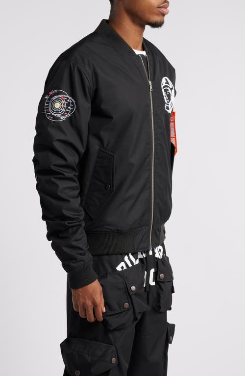 Shop Billionaire Boys Club Thero Embroidered Twill Bomber Jacket In Black