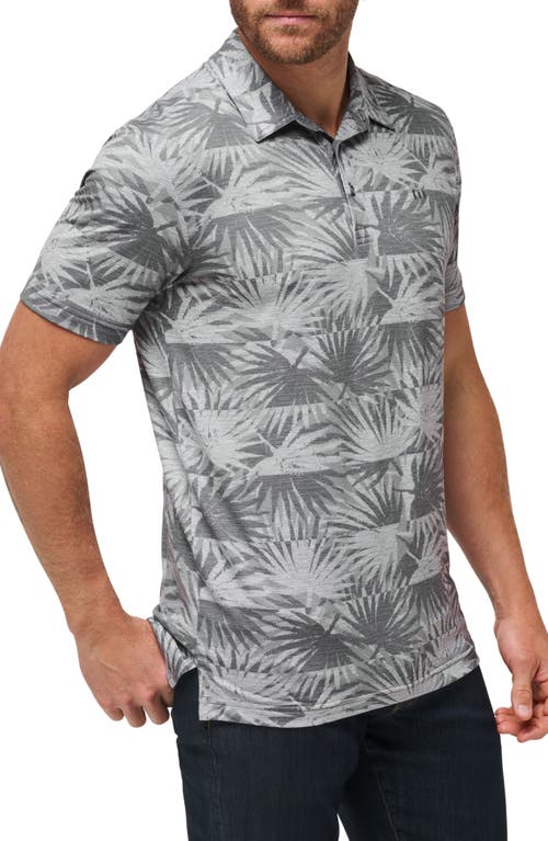 Shop Travismathew Sign Here Leaf Print Piqué Polo In Heather Light Grey