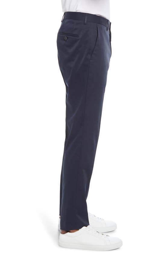 Shop Hugo Boss Genius Slim Fit Flat Front Twill Chinos In Dark Blue