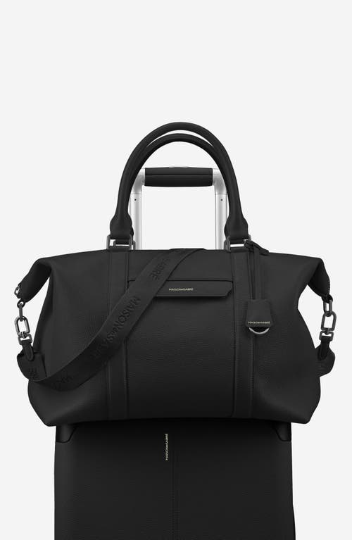 Shop Maison De Sabre Maison De Sabré Large Leather Weekender Bag In Black Caviar