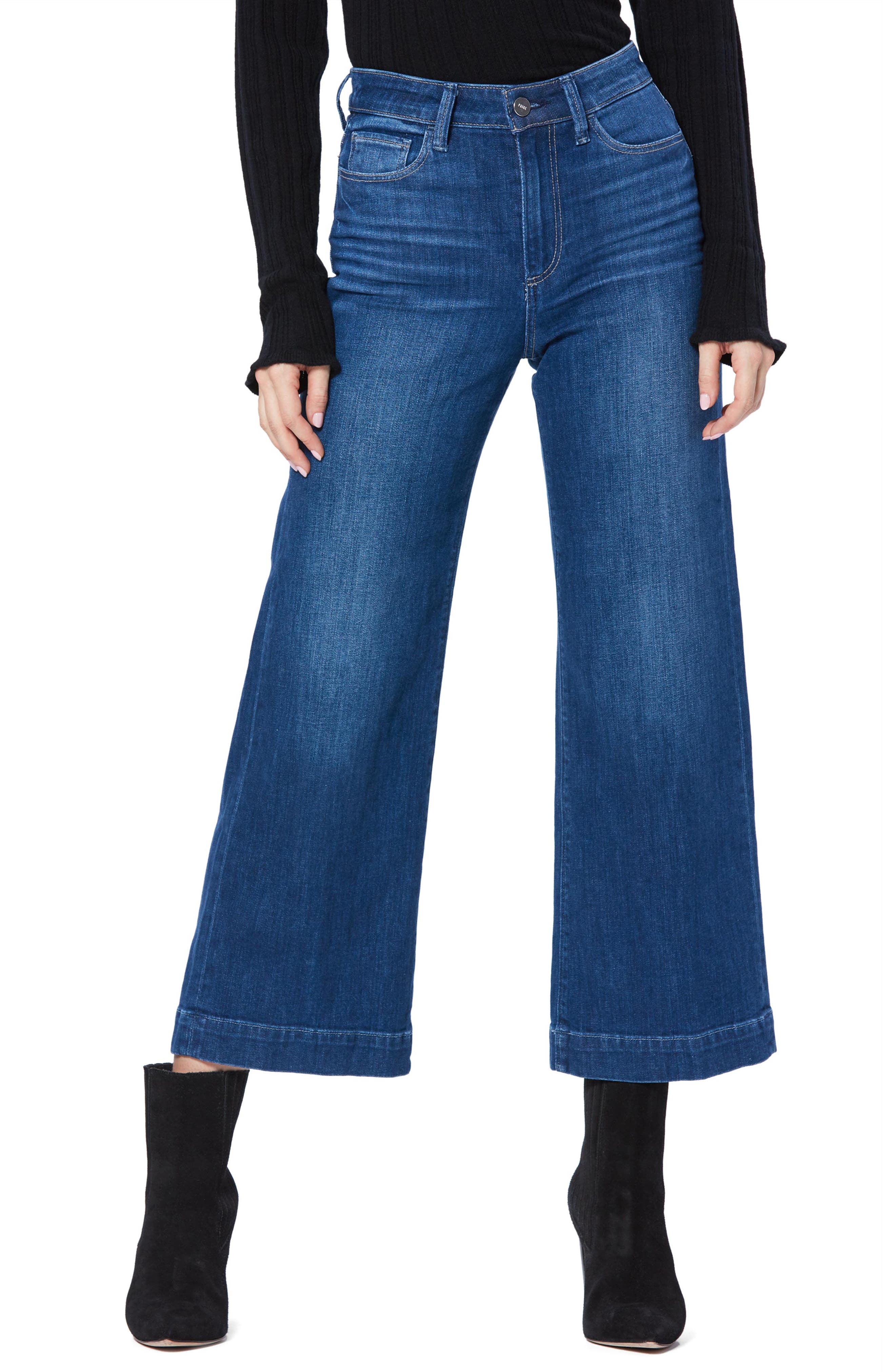 paige wide leg cropped jeans