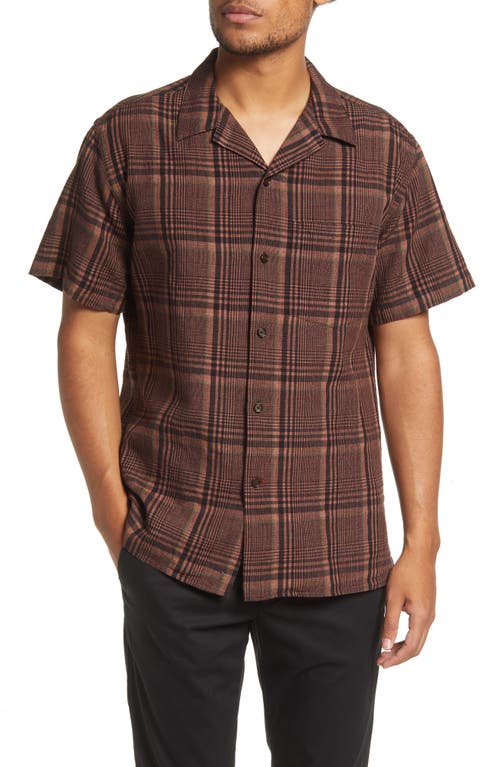 Oliver Spencer Havana Short Sleeve Camp Shirt in Brown