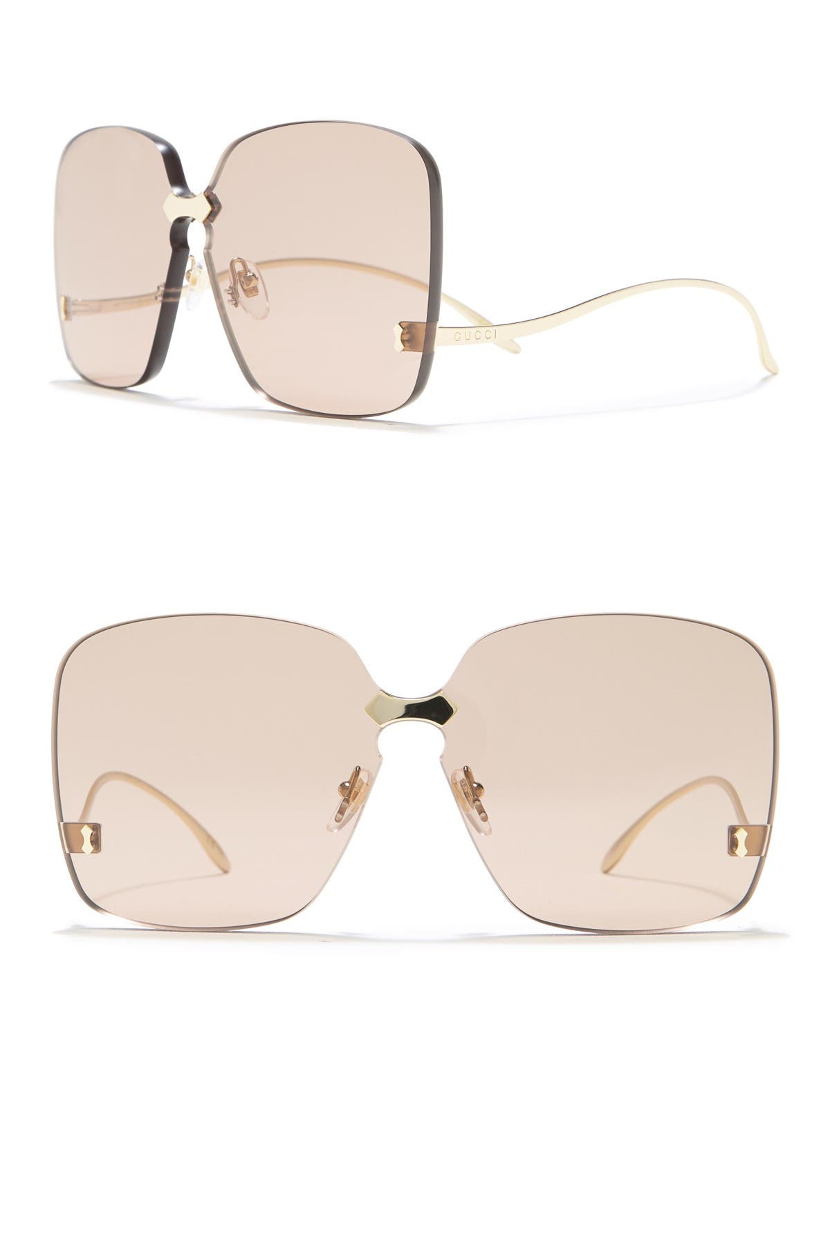 gucci gold oversized sunglasses