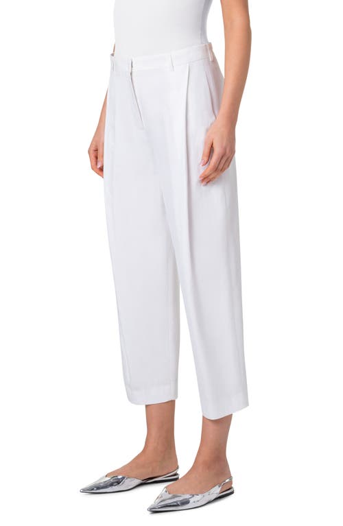 Akris Punto Flori Pleated Crop Pants In Cream