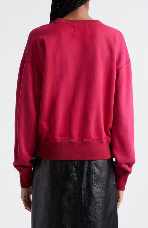 Shop Isabel Marant Étoile Mobyli Logo Graphic Cotton Sweatshirt In Raspberry