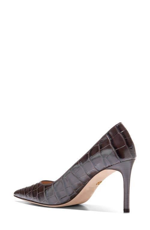 Shop Cole Haan Mckelya Pointed Toe Pump In Dark Chocolate Croco