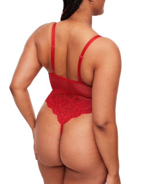 Adore Me Zora Bodysuit Lingerie In Dark Red