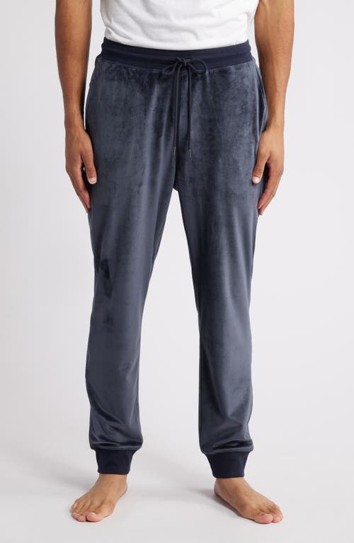 Daniel Buchler Velour Hairline Pajama Pants in Black 