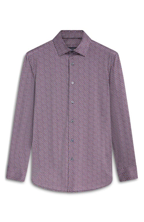 Shop Bugatchi James Ooohcotton® Coin Dot Print Button-up Shirt In Purple/burgundy